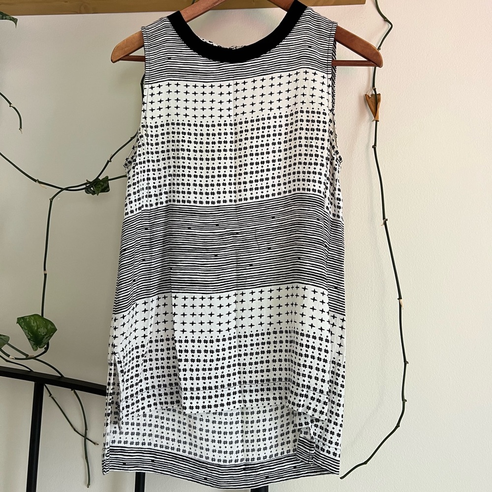 Madewell Black and White Pattern Shirt, S